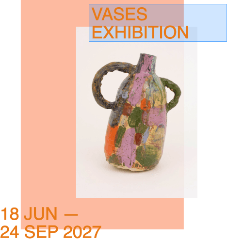 Layered vector svg of the vases exhibition poster, with the title layer selected